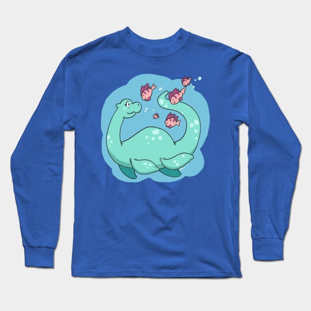 Nessie Long Sleeve T-Shirt by JenjoInk